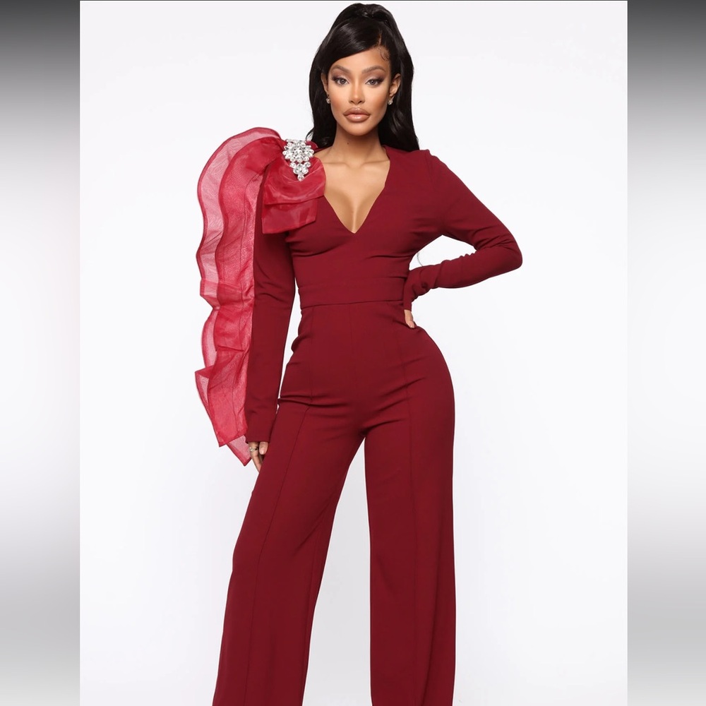 Embellished Long Sleeve Jumpsuit